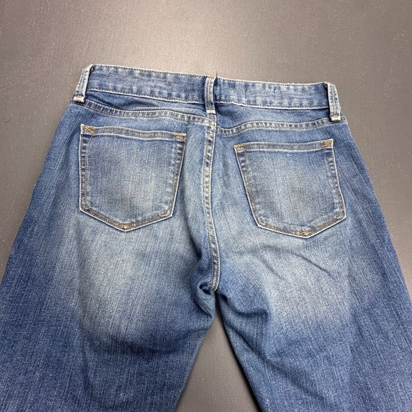 Gap 1969 Real Straight Jeans Women's 28 Blue Mid Rise Stretch Distressed Faded - Picture 12 of 16